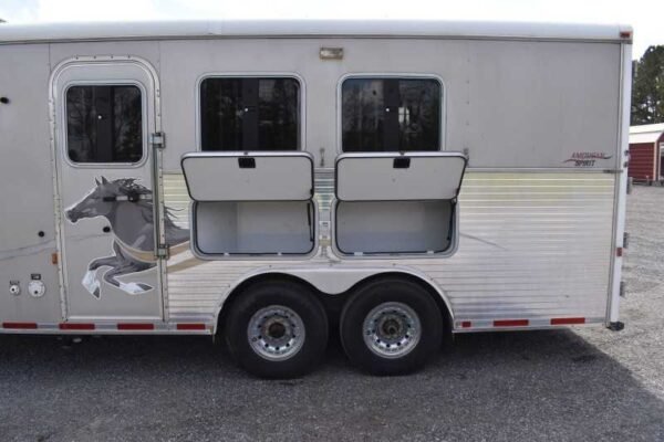 2007 american spirit 8308lq 3 horse trailer with 8′ short wall