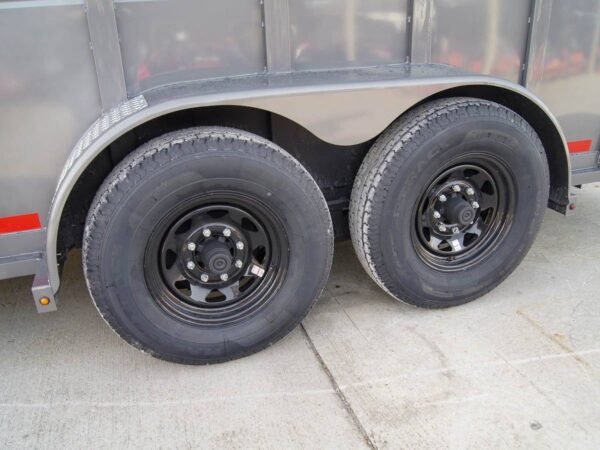 20ft charcoal gooseneck livestock cattle trailer (2) 7k axles