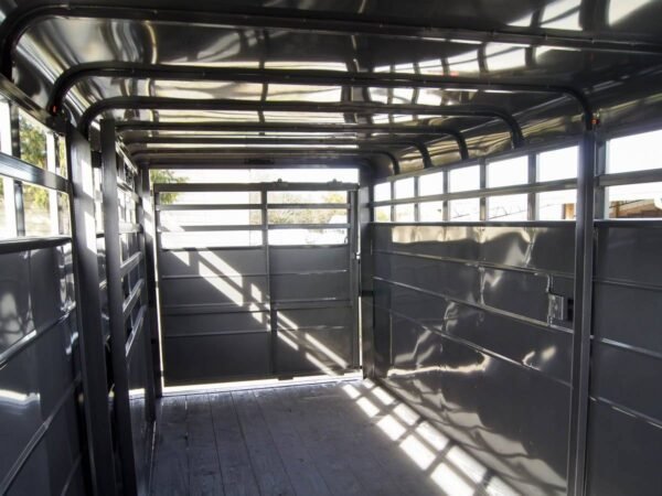 20ft charcoal gooseneck livestock cattle trailer (2) 7k axles