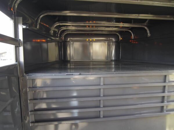 20ft charcoal gooseneck livestock cattle trailer (2) 7k axles