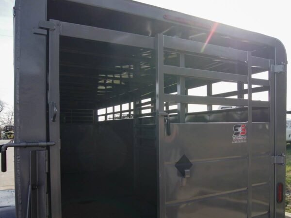 20ft charcoal gooseneck livestock cattle trailer (2) 7k axles