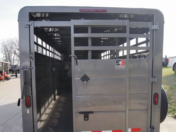 20ft charcoal gooseneck livestock cattle trailer (2) 7k axles