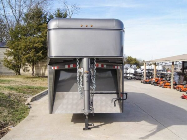 20ft charcoal gooseneck livestock cattle trailer (2) 7k axles